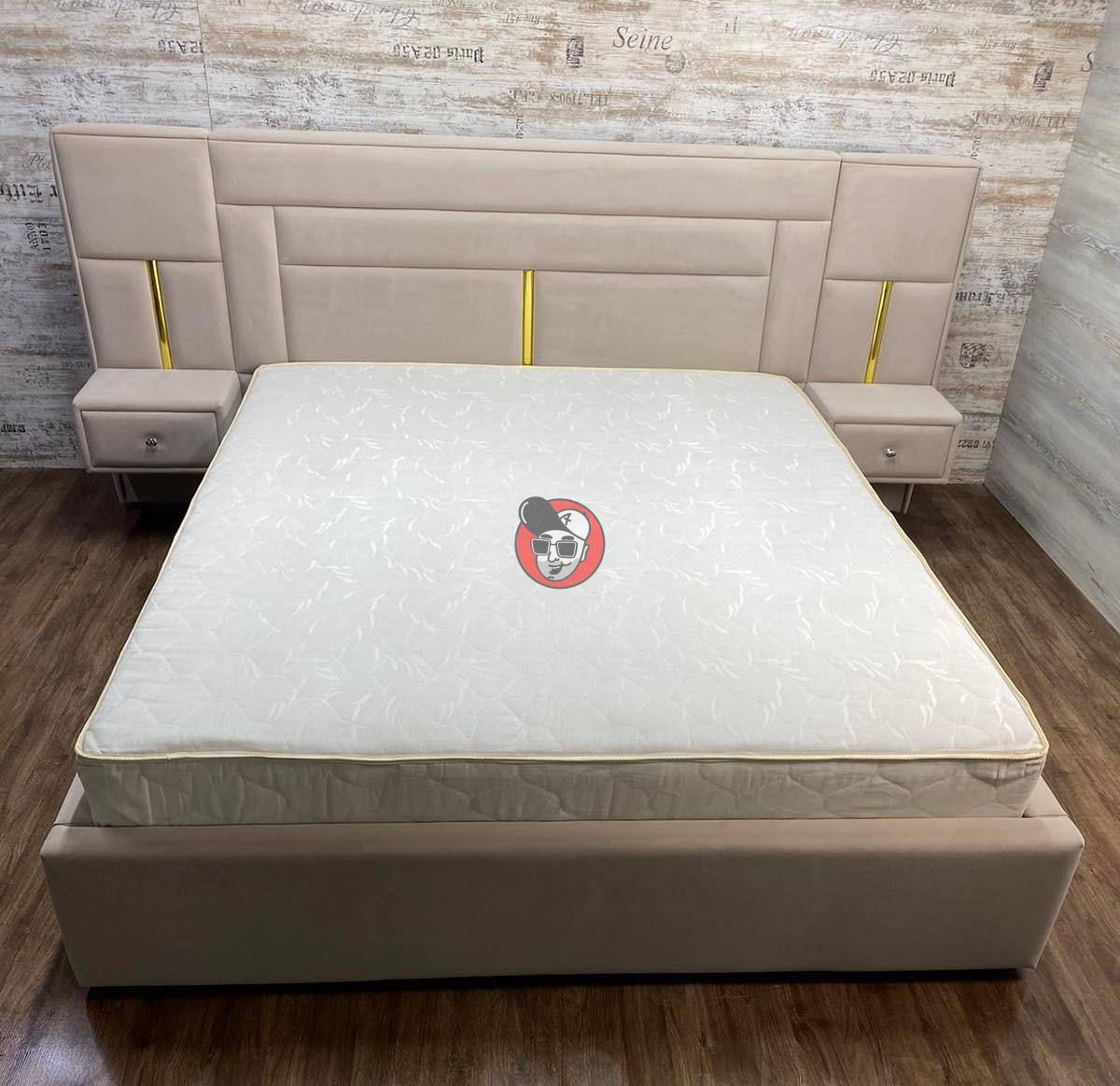 Мʼяке ліжко з тумбами підвісними і підйомним механізмом