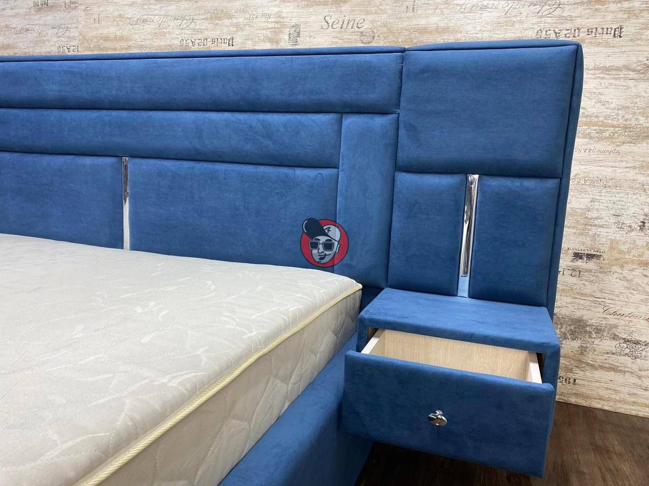 Мʼяке ліжко з тумбами підвісними і підйомним механізмом